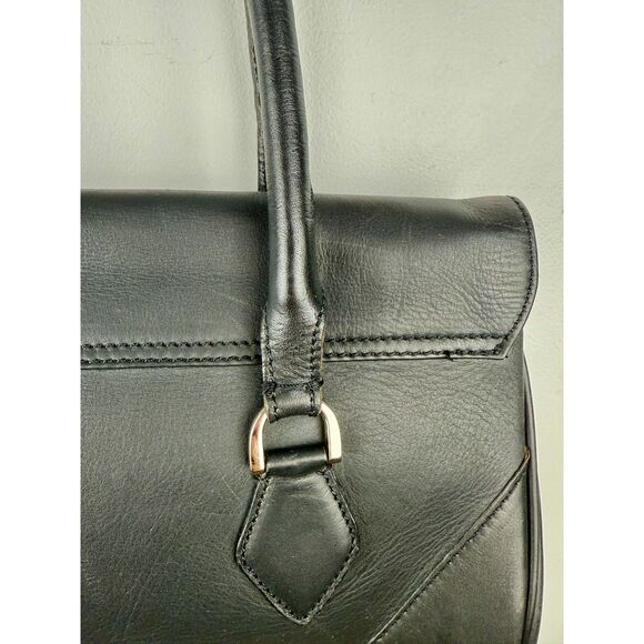 Wilsons genuine leather shoulder satchel, doctor bag, black, vtg - Picture 8 of 12